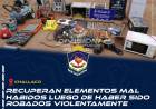Recuperan elementos mal habidos luego de haber sido robados violentamente