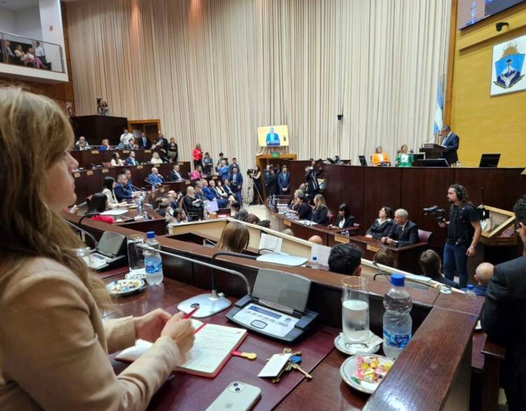 La Diputada Lorena Parrilli  presencio el apertura del período de sesiones en la Legislatura de Neuquén