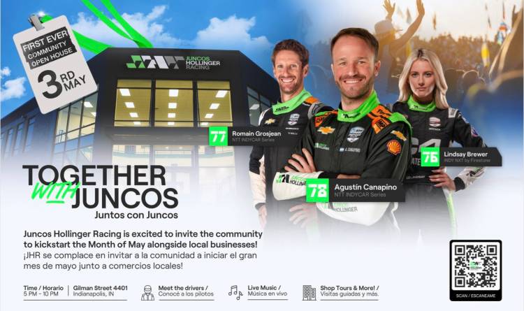 Juncos Hollinger Racing (JHR) y la Cámara de Comercio de Speedway tienen el agrado de anunciar “Juntos con Juncos”, 