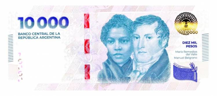 El Banco Central puso en circulación los nuevos billetes de 10.000 pesos