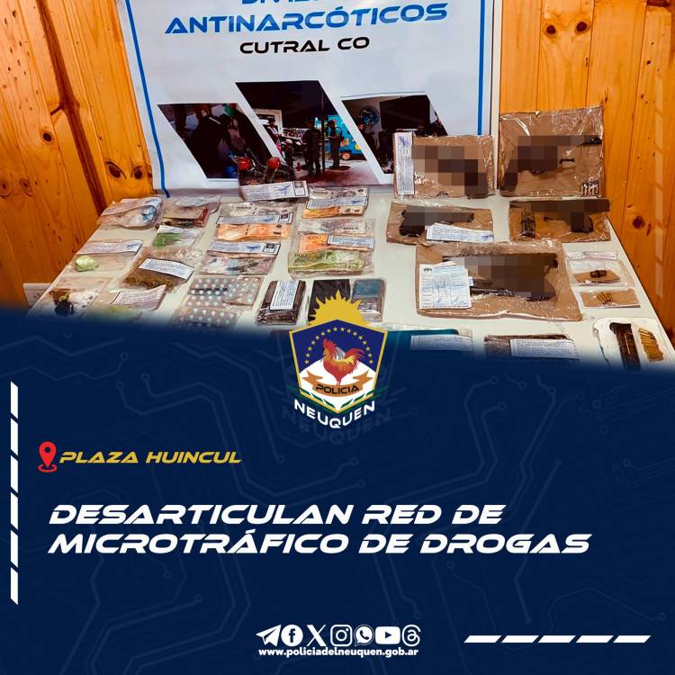 Plaza Huincul desarticulan red de microtráfico de drogas
