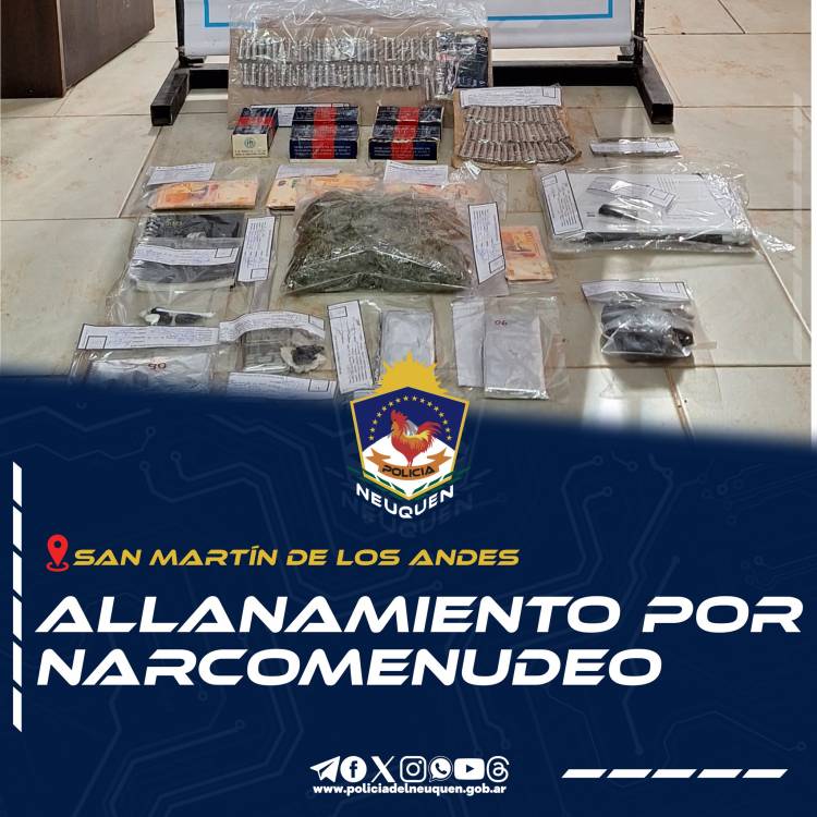 San Martin de los Andes: Allanamiento por Narcomenudeo
