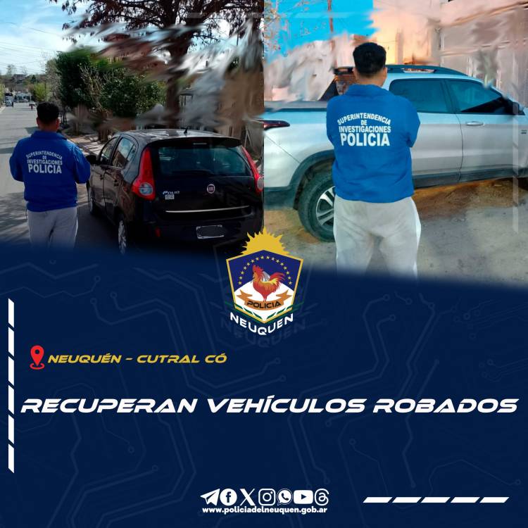 Recuperan vehículos robados en Cutral Co