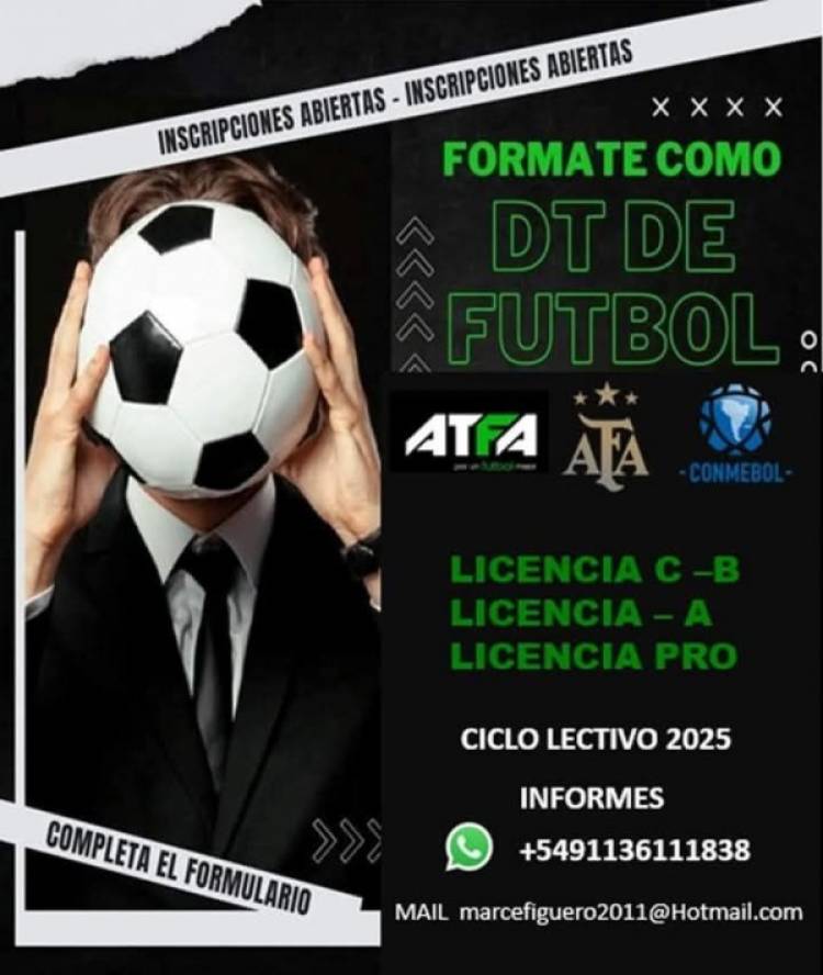 Comenzó la inscripción a la escuela de técnicos de Futbol en Cutral-Co y Plaza Huincul