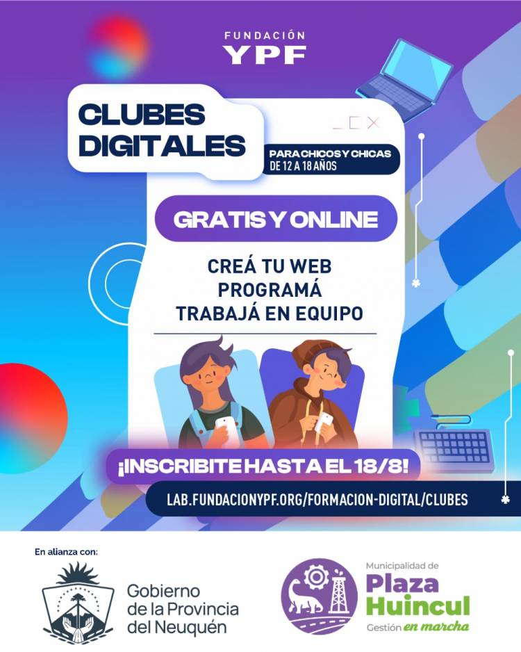 Abrieron las inscripciones para los Clubes Digitales de Fundación YPF