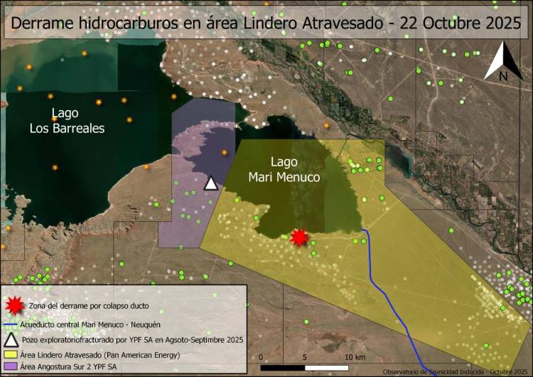 Derrame de Hidrocarburos En El Lago Mari Menuco. 